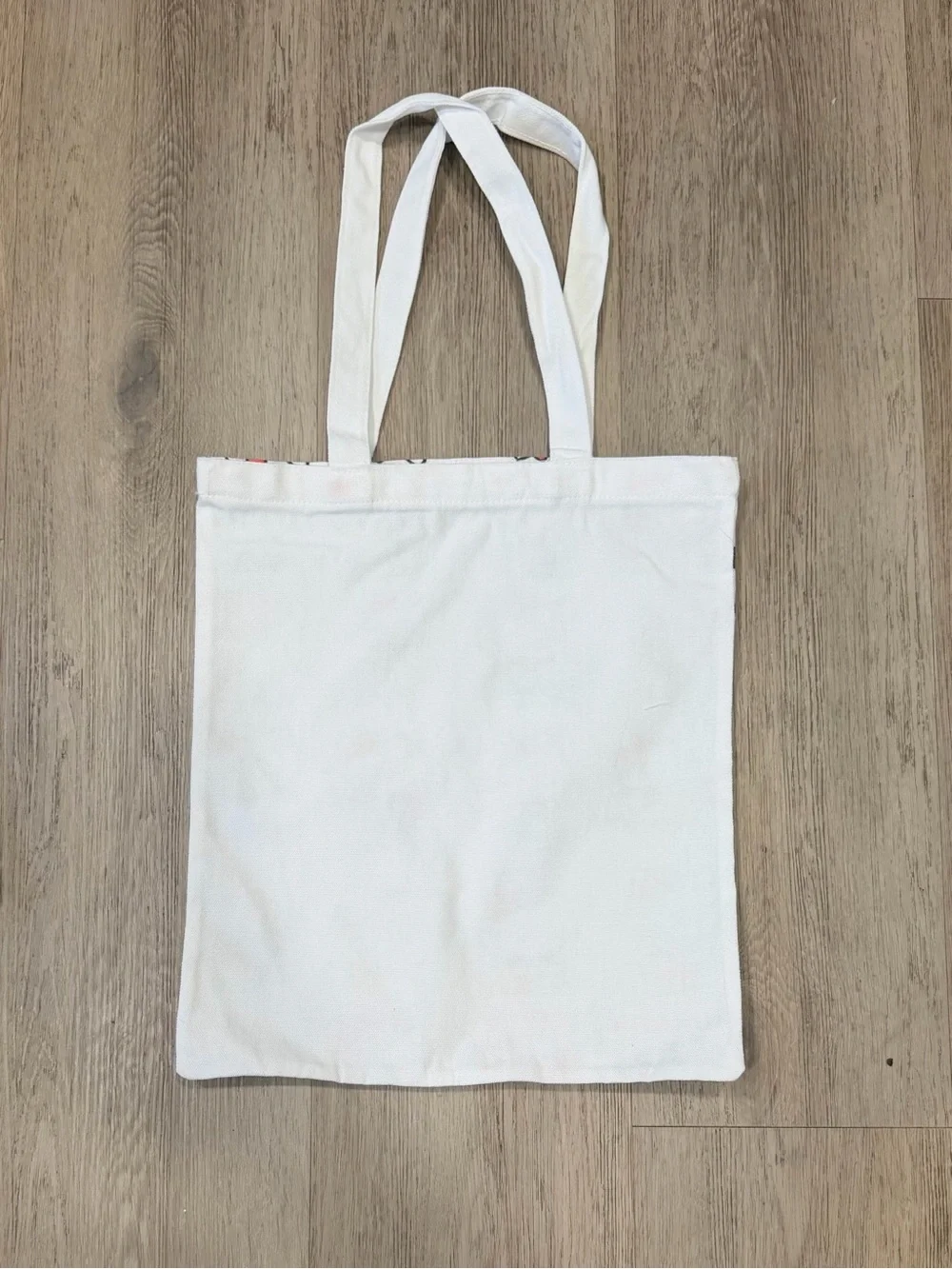 Hello Kitty canvas White Tote Bag with Red and Blue Accents